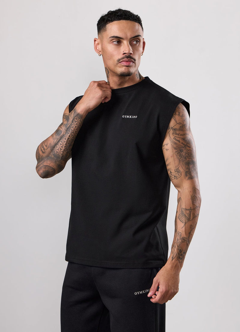 Gym King Fundamental Linear Jersey Tank - Black