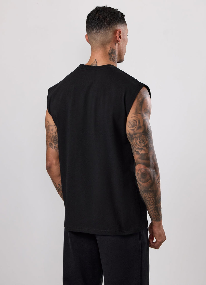Gym King Fundamental Linear Jersey Tank - Black