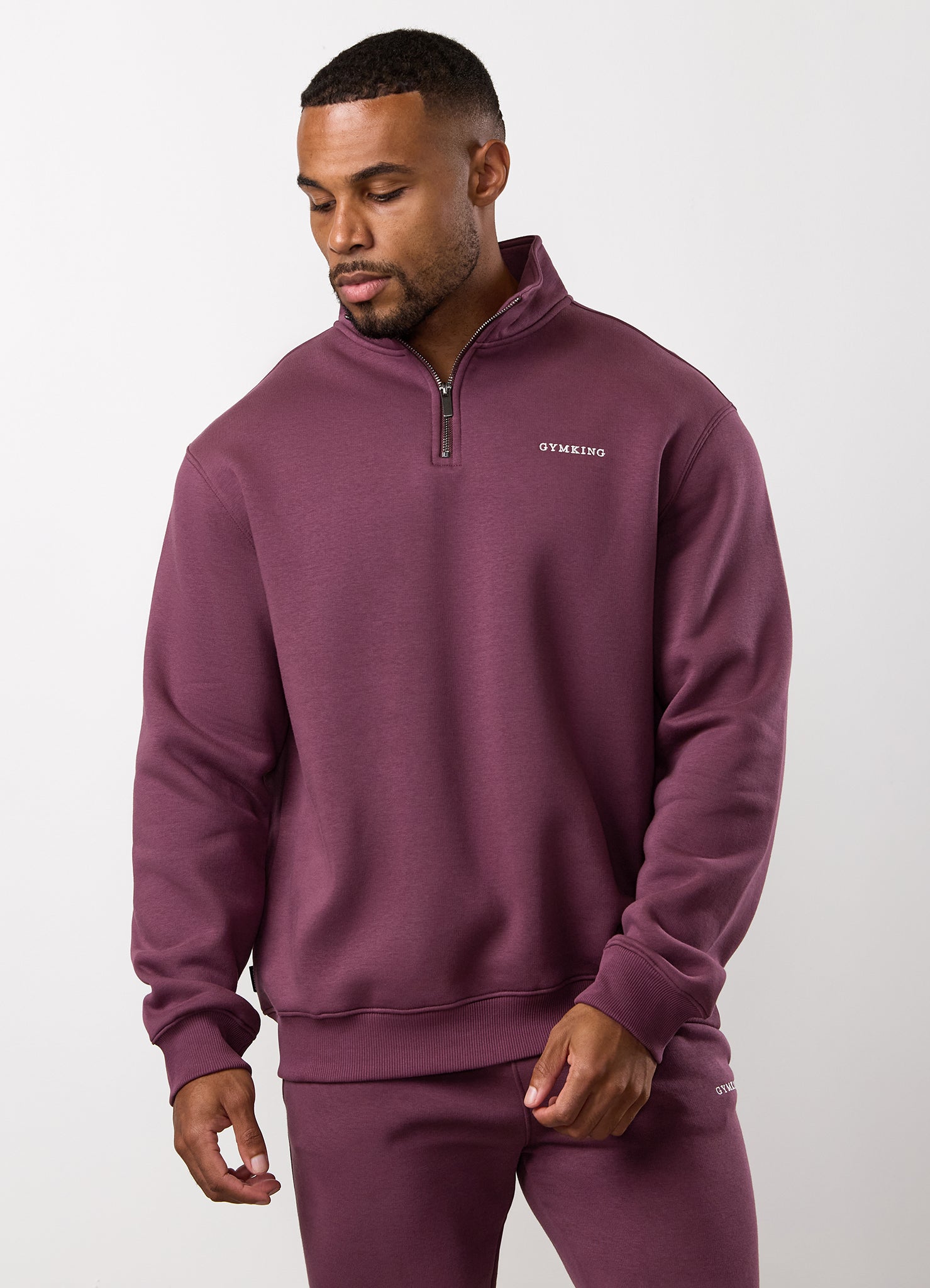 Gym King Fundamental Linear 1/4 Zip Tracksuit - Mulberry