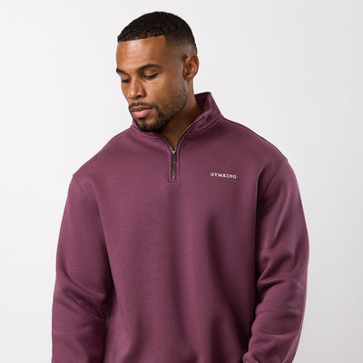 Gym King Fundamental Linear 1/4 Zip Funnel - Mulberry