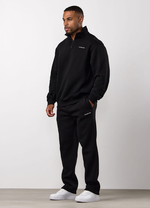 Gym King Fundamental Linear 1/4 Zip Tracksuit - Black