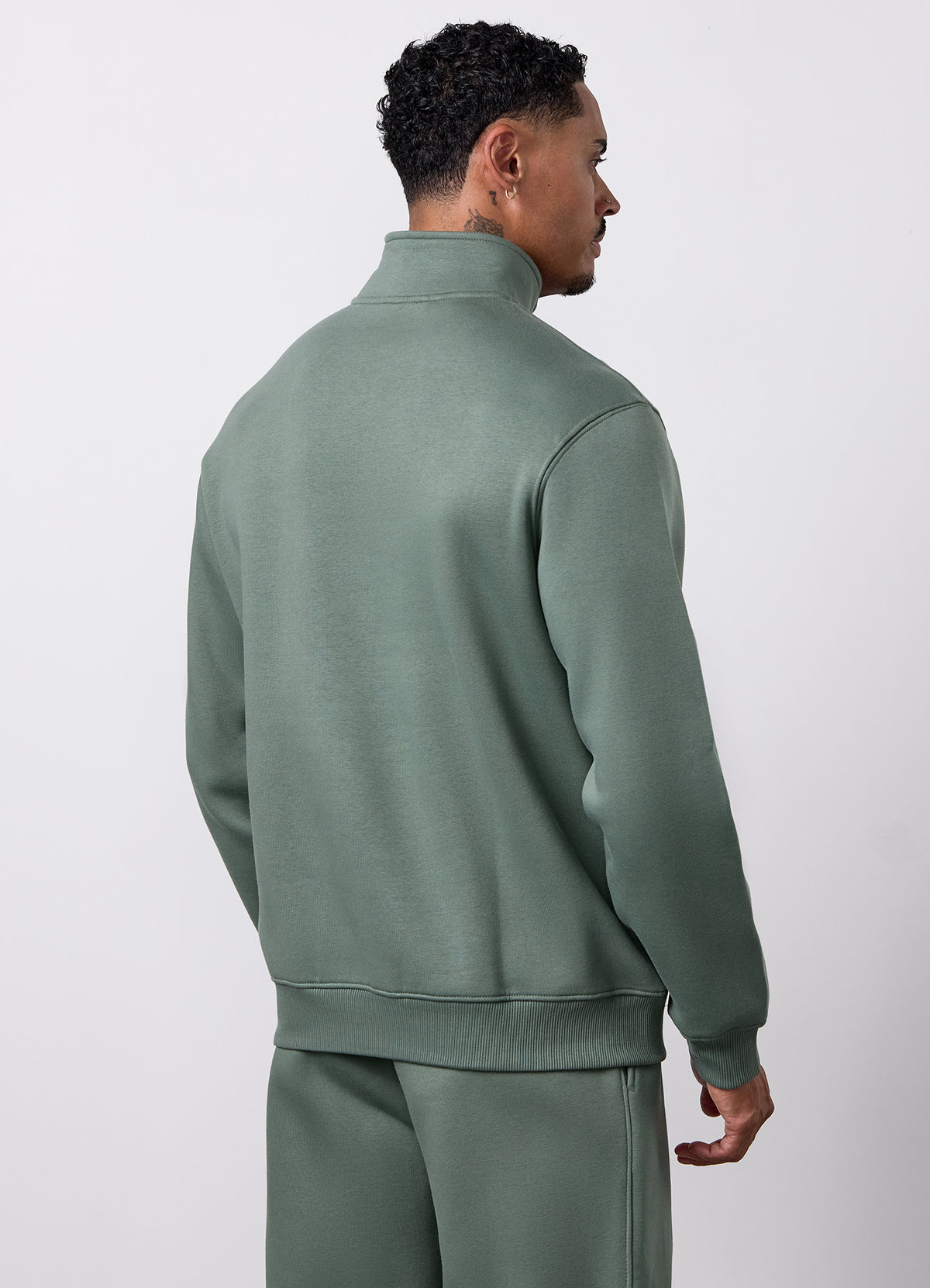 Gym King Fundamental Linear 1/4 Hoodie - Laurel Green