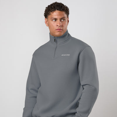 Gym King Fundamental Linear 1/4 Zip Funnel - Mountain Slate