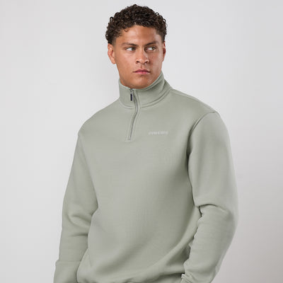 Gym King Fundamental Linear 1/4 Zip Funnel - Soft Khaki