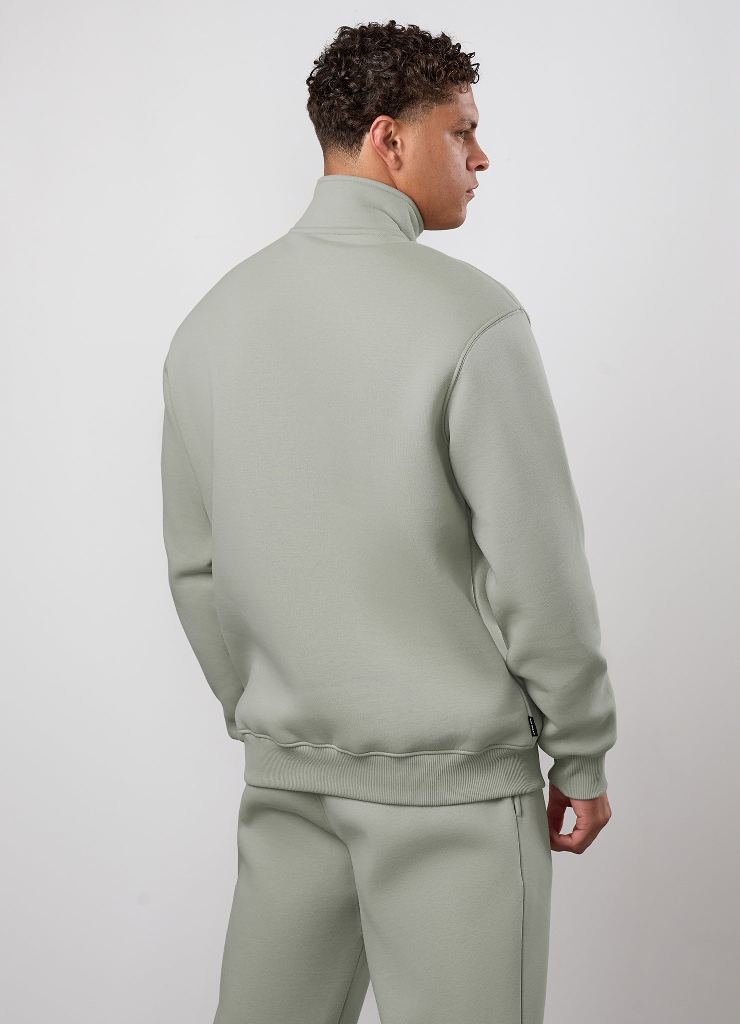 Gym King Fundamental Linear 1/4 Zip Funnel - Soft Khaki