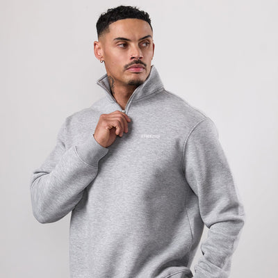 Gym King Fundamental Linear 1/4 Zip - Grey Marl