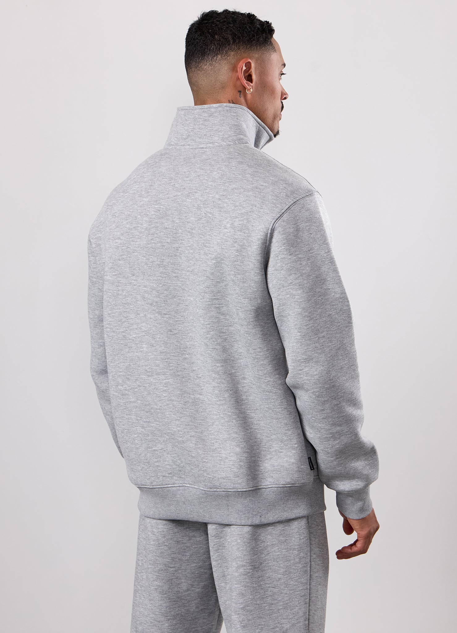 Gym King Fundamental Linear 1/4 Zip Tracksuit - Grey Marl
