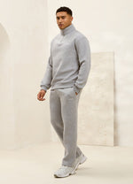Gym King Fundamental Linear 1/4 Zip Tracksuit - Grey Marl thumbnail