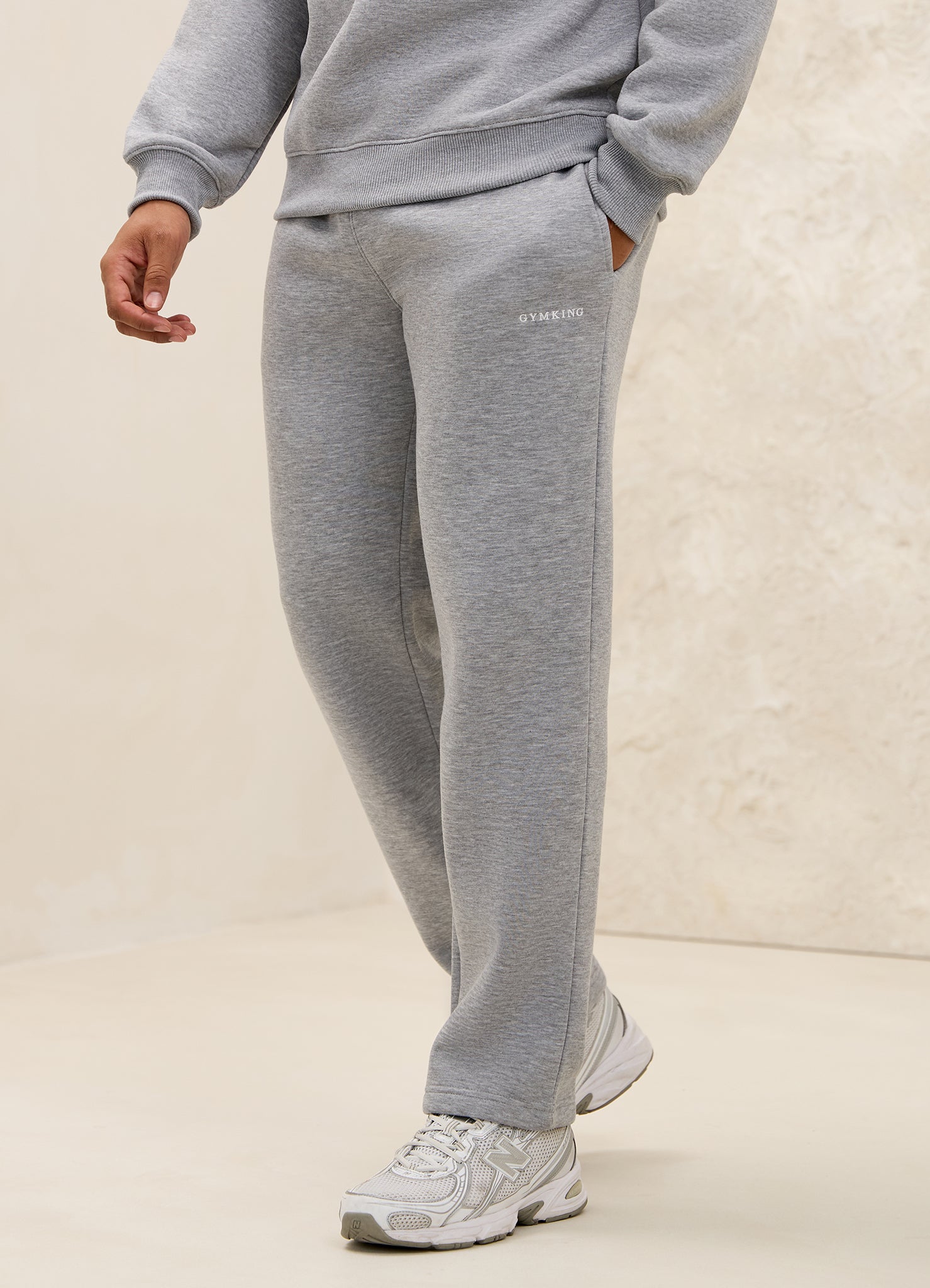Gym King Fundamental Linear Straight Leg Jogger - Grey Marl
