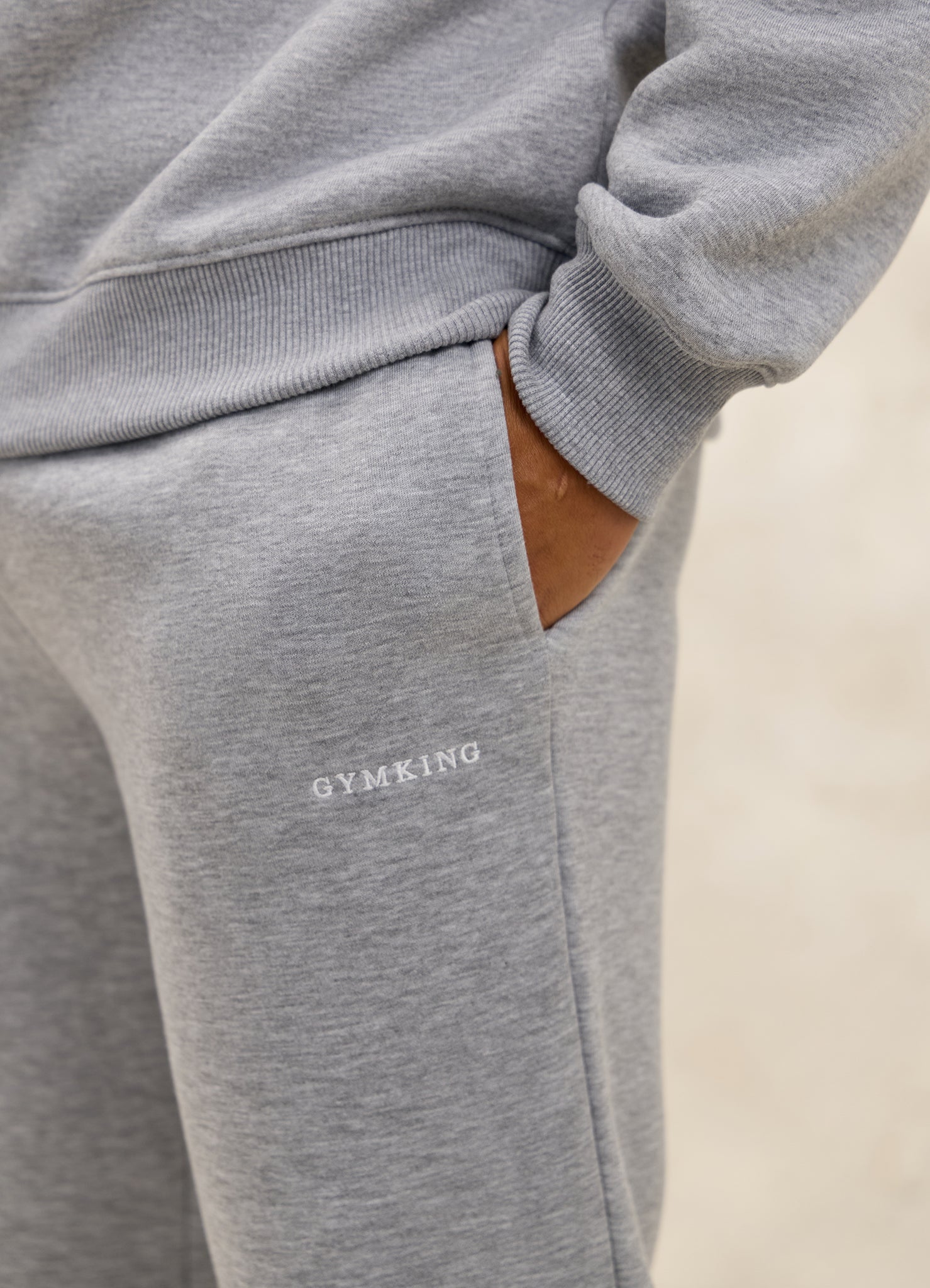 Gym King Fundamental Linear Straight Leg Jogger - Grey Marl