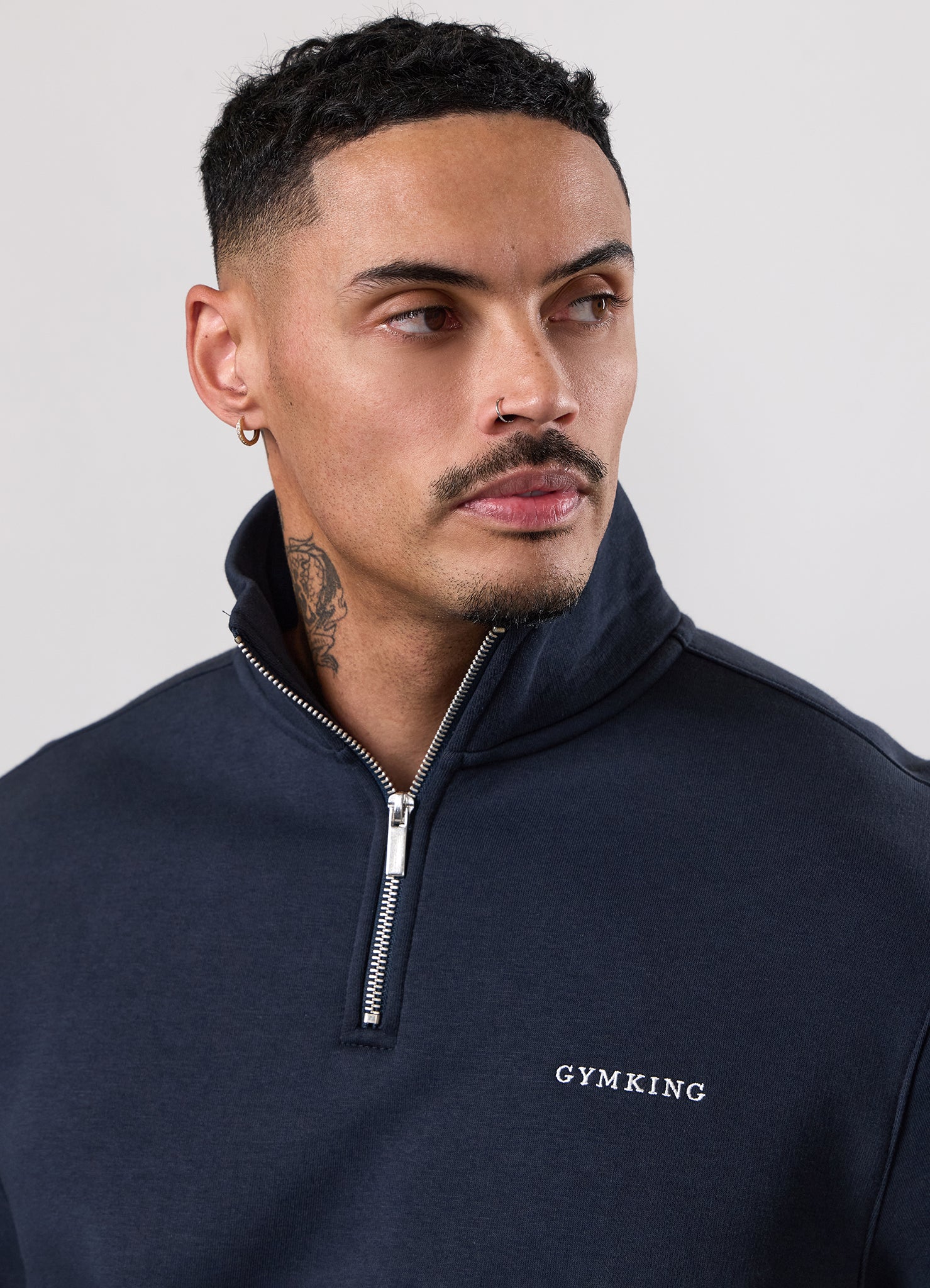 Gym King Fundamental Linear 1/4 Zip - Navy