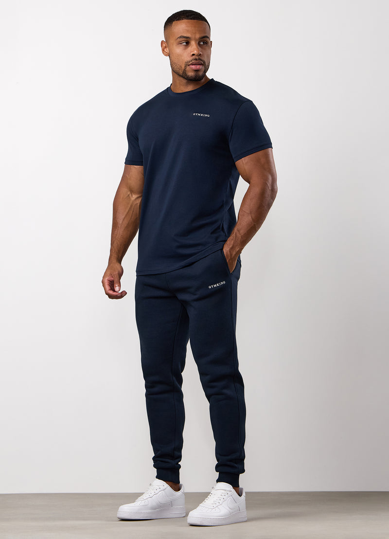 Gym King Fundamental Linear Tee - Navy