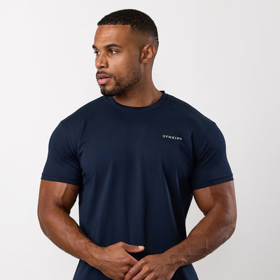 Gym King Fundamental Linear T-Shirt - Navy