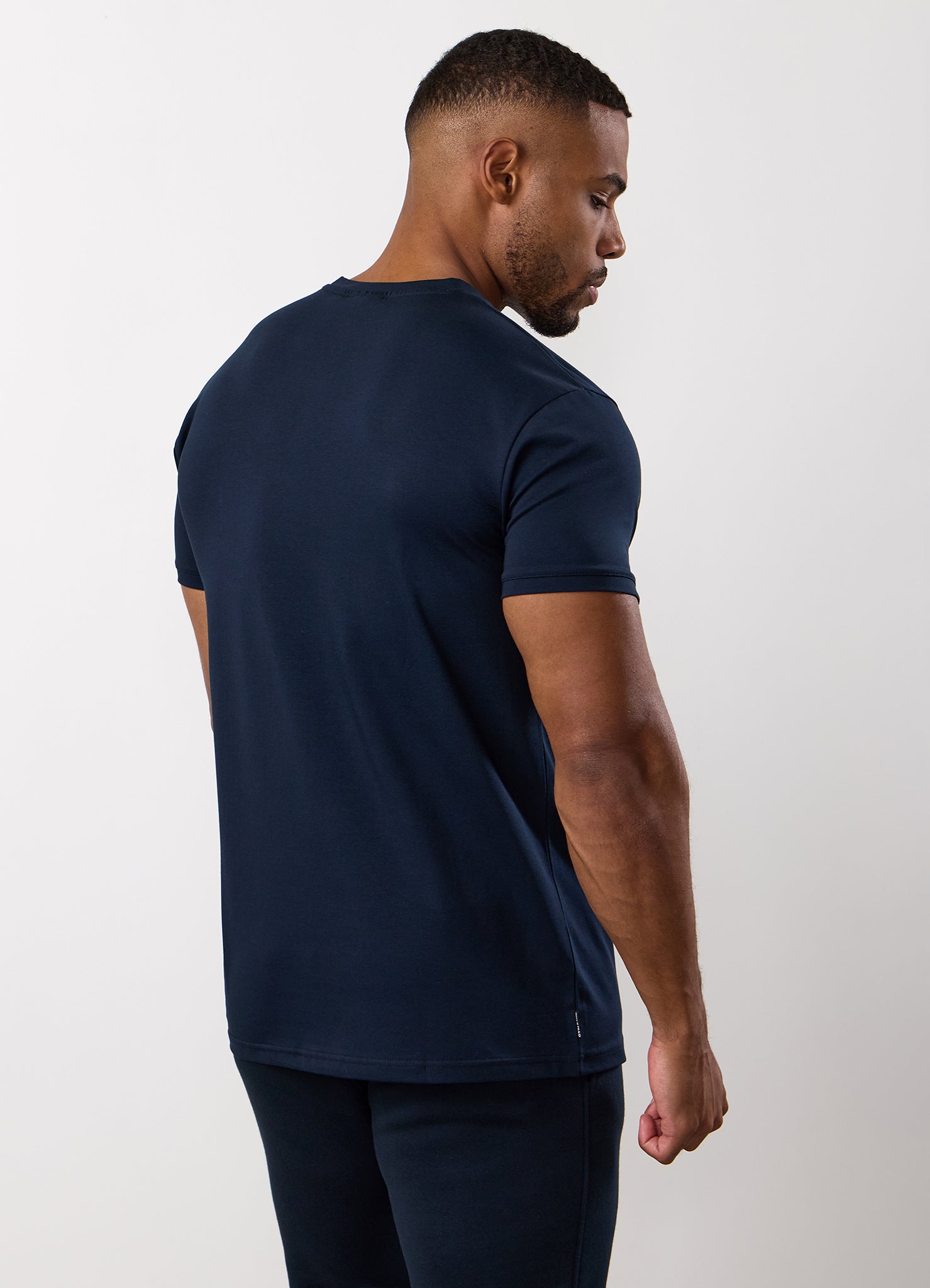 Gym King Fundamental Linear Tee - Navy