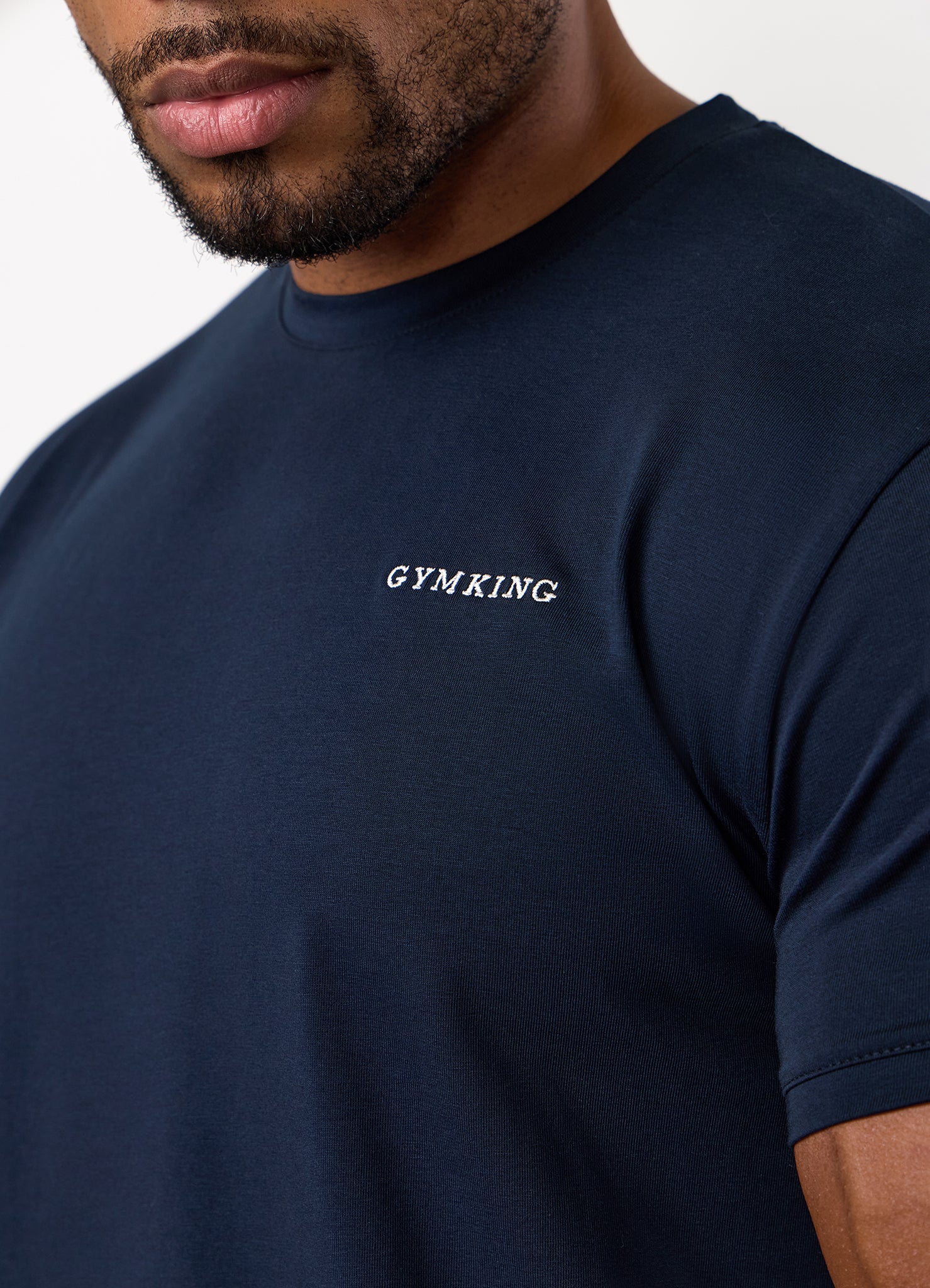 Gym King Fundamental Linear Tee - Navy