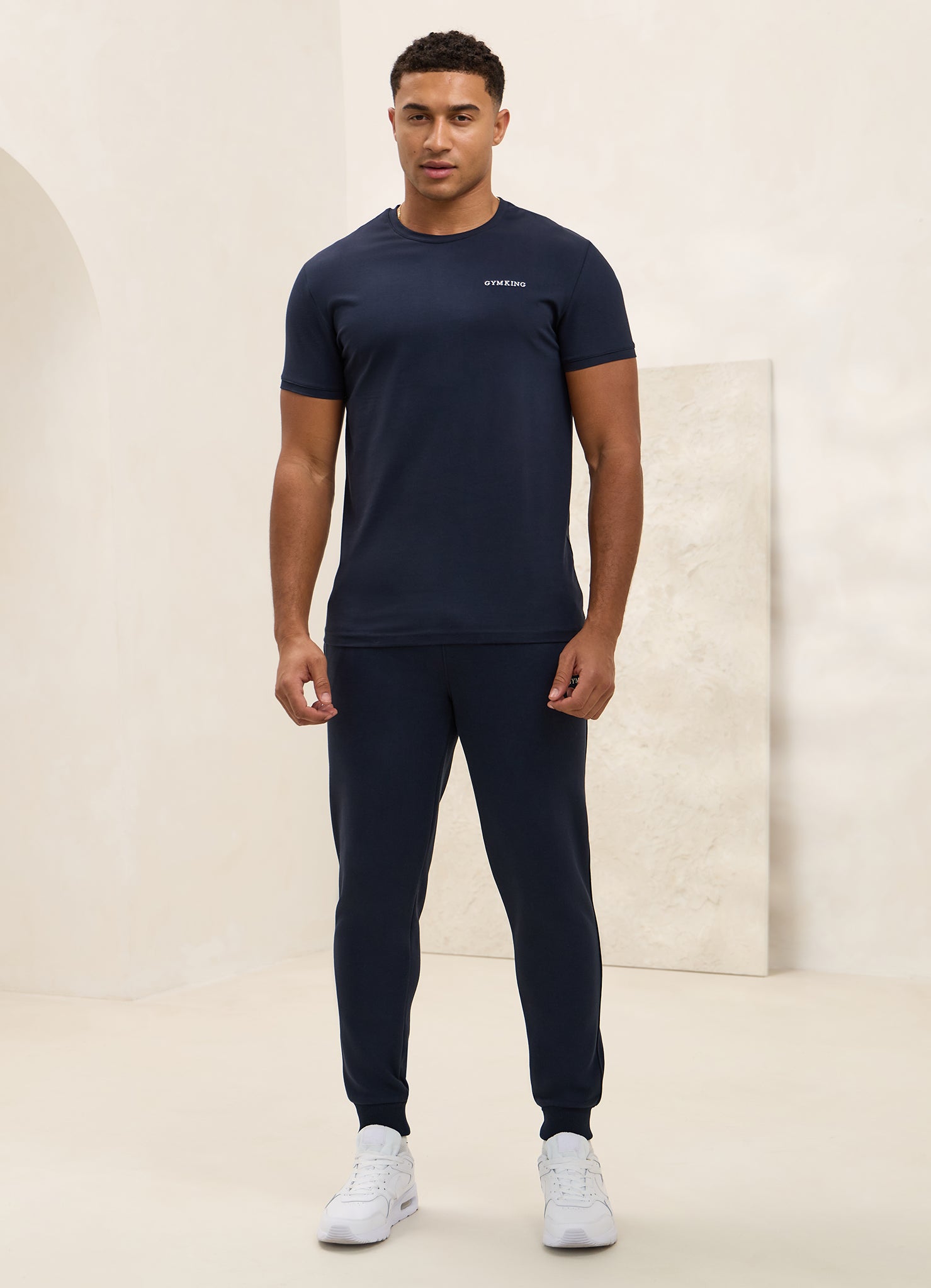 Gym King Fundamental Linear Tee - Navy