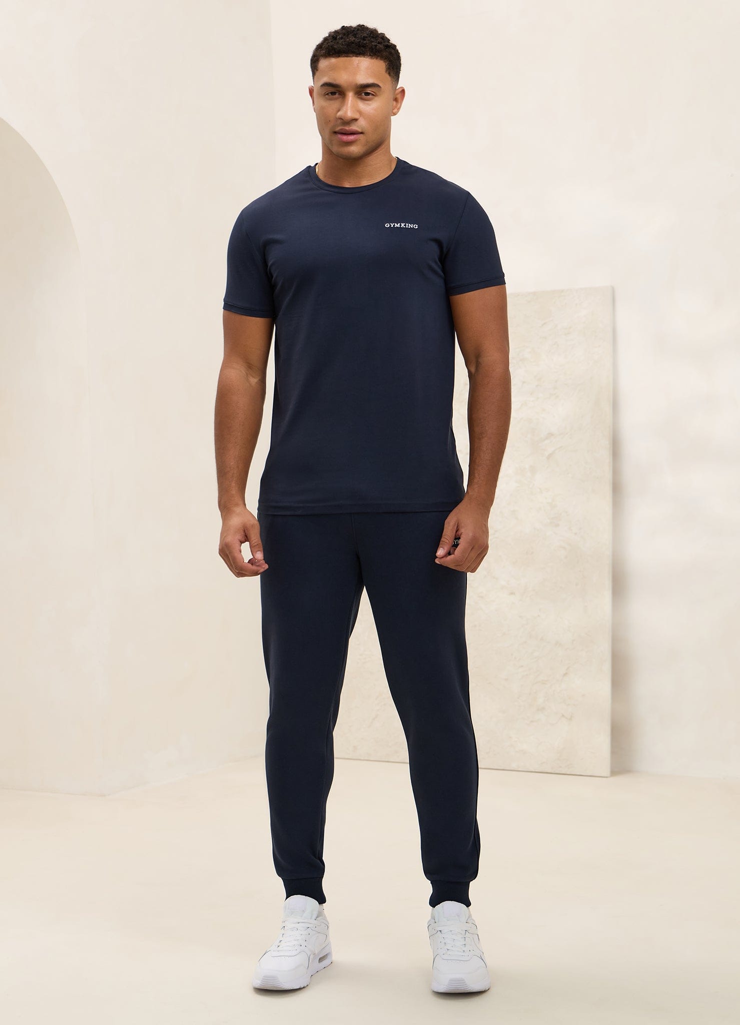 Gym King Fundamental Linear T-Shirt - Navy