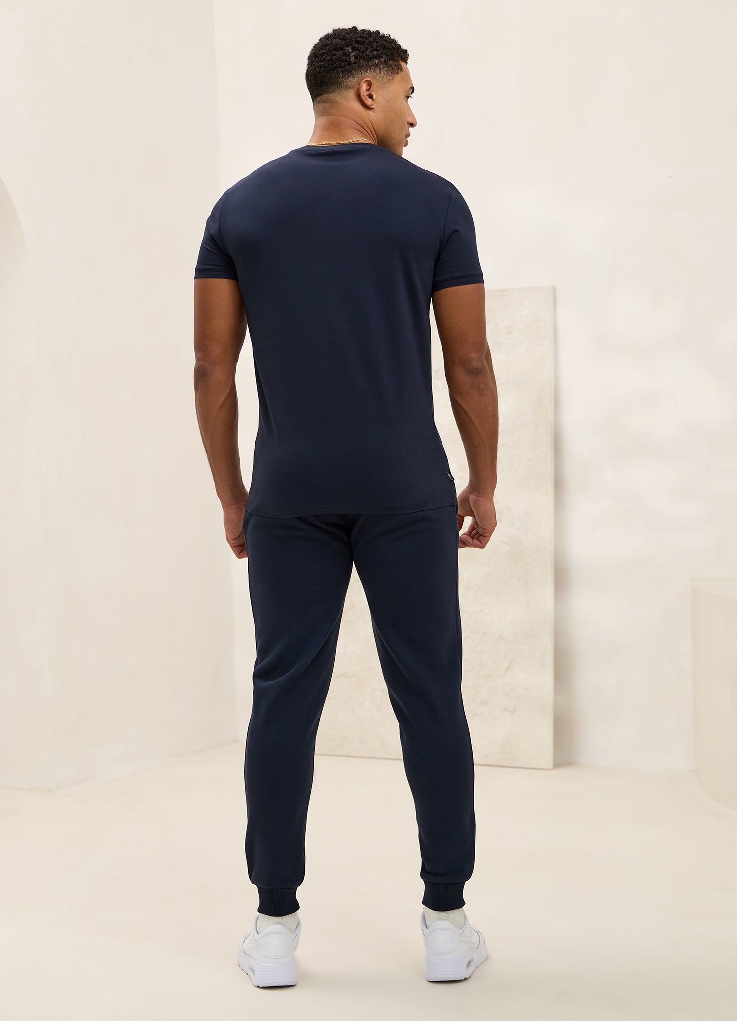 Gym King Fundamental Linear Tee - Navy