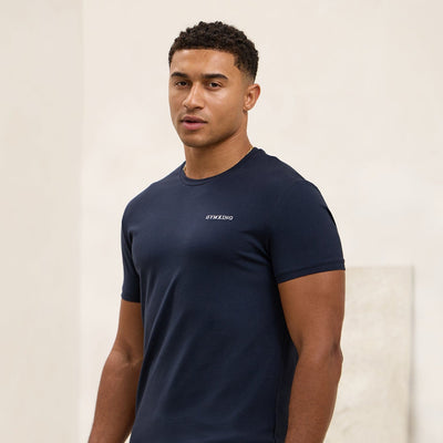 Gym King Fundamental Linear T-Shirt - Navy