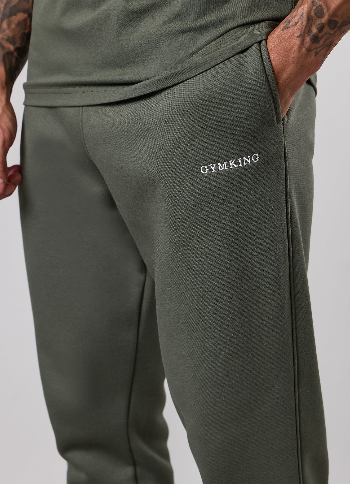 Gym King Fundamental Hood Tracksuit - Deep Olive