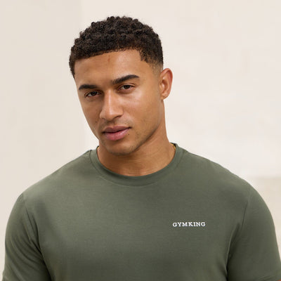 Gym King Fundamental Linear T-Shirt - Deep Olive