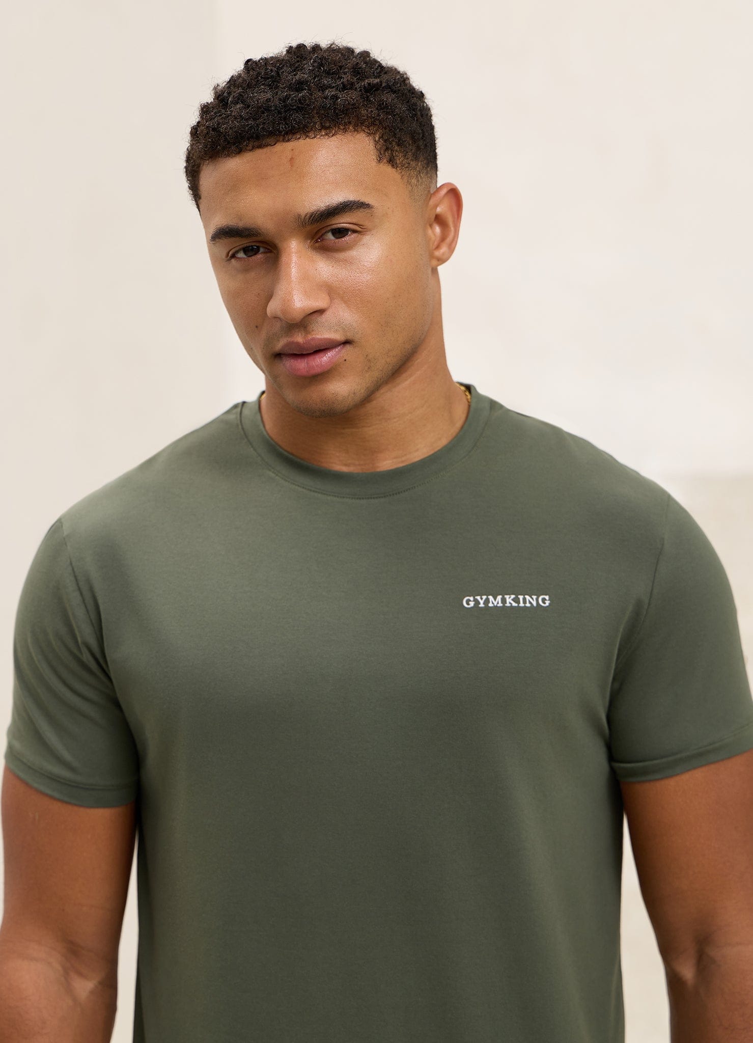 Gym King Fundamental Linear T-Shirt - Deep Olive