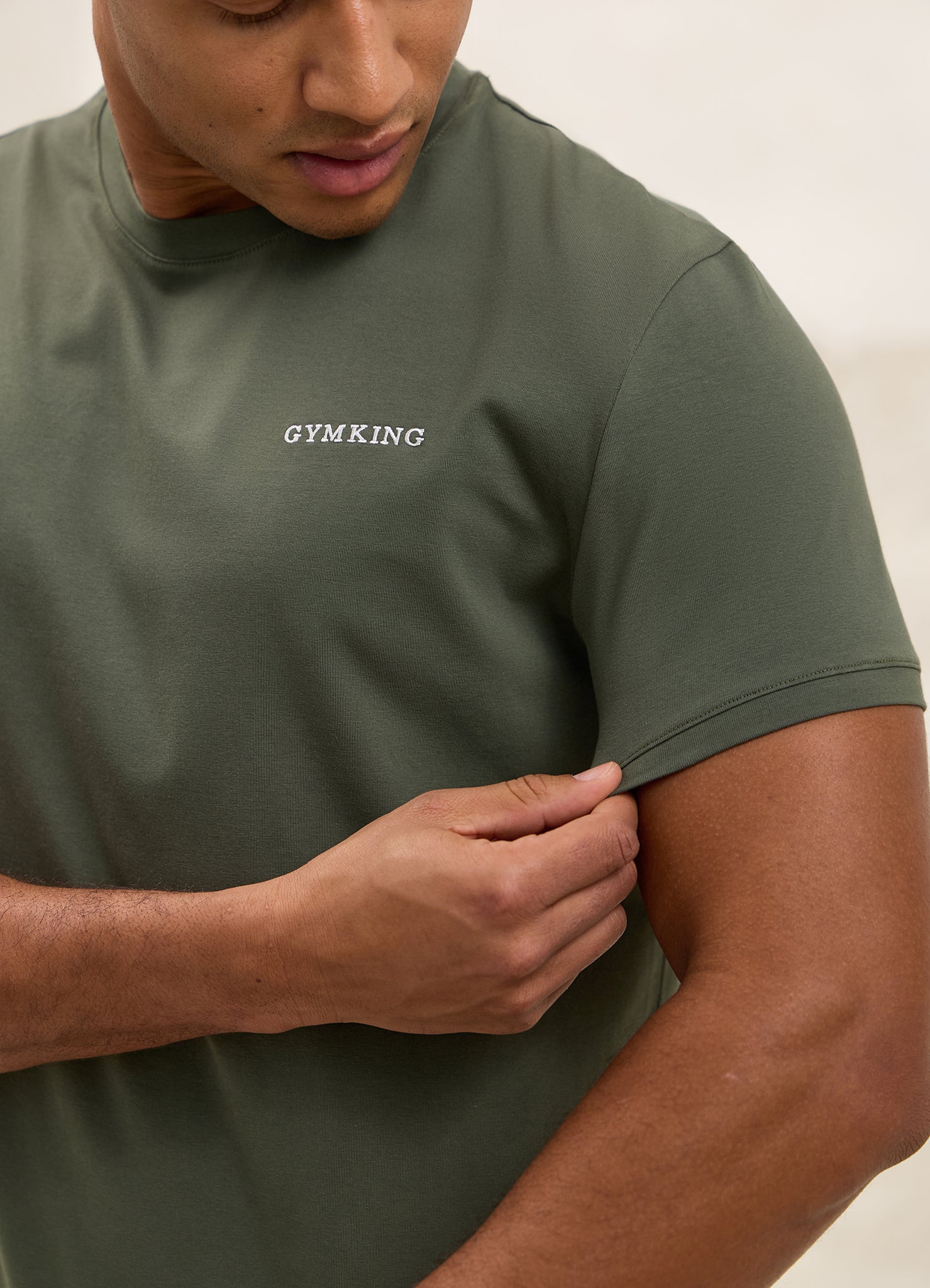 Gym King Fundamental Linear Tee - Deep Olive