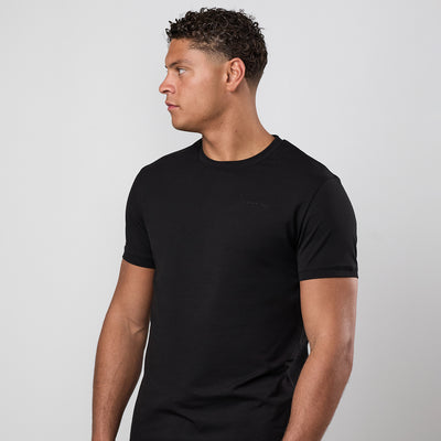 Gym King Fundamental Linear Tee - Black/Black