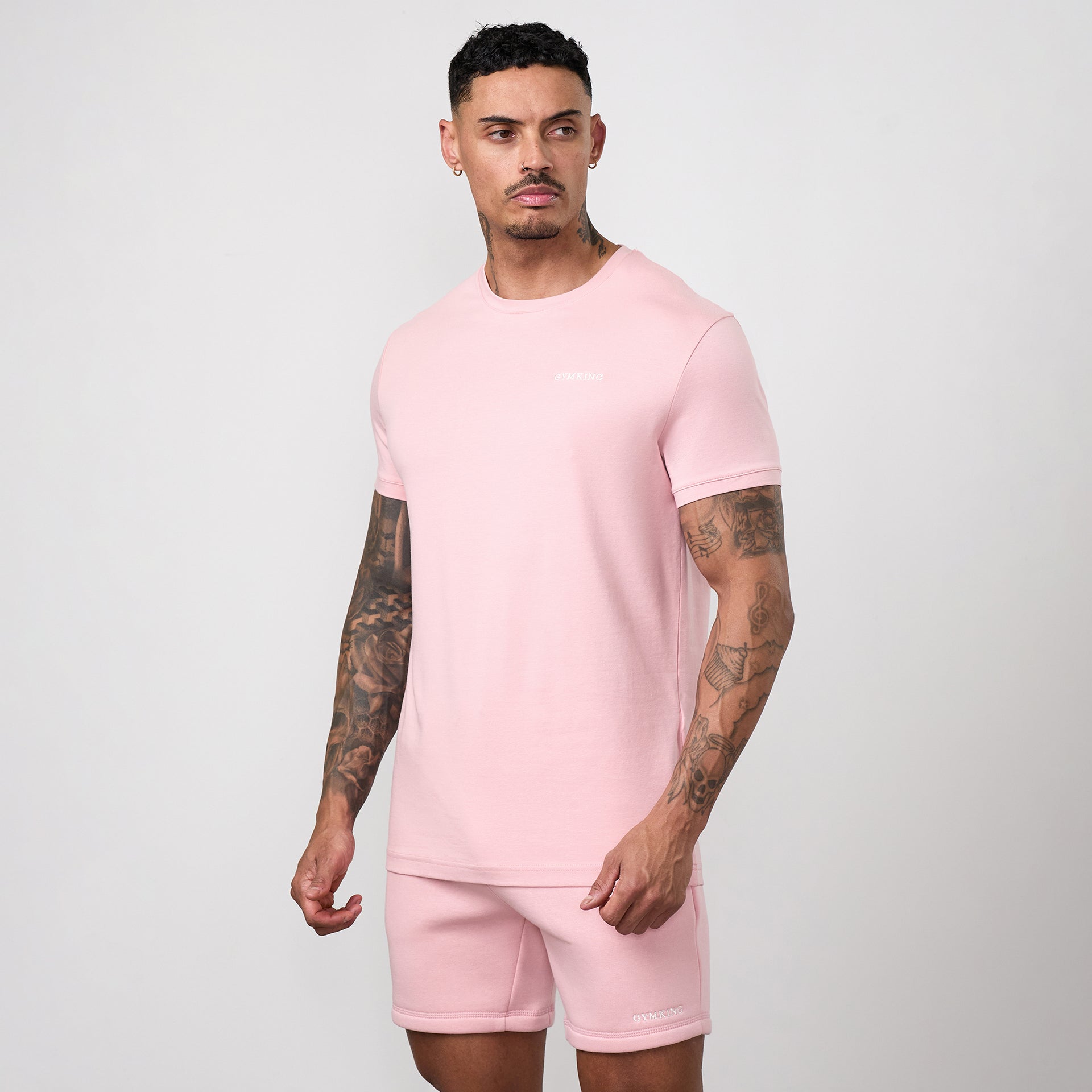 Gym King Fundamental Linear Tee - Rustic Pink