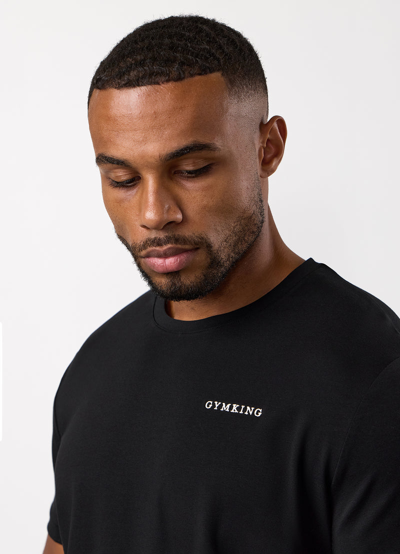Gym King Fundamental Linear Tee - Black