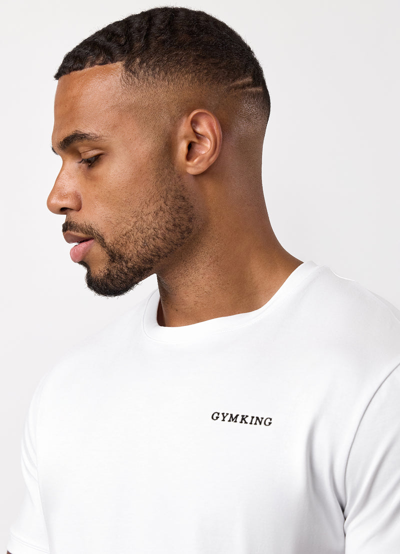 Gym King Fundamental Linear Tee - White
