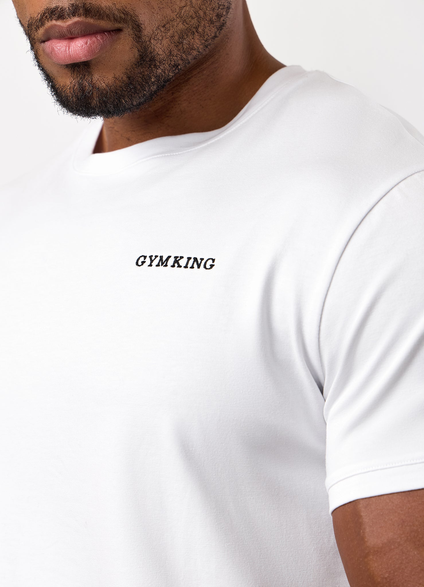 Gym King Fundamental Linear Tee - White