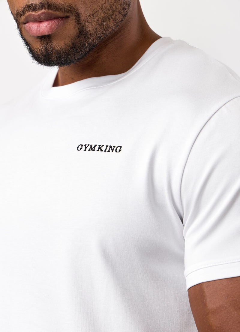 Gym King Fundamental Linear Tee - White