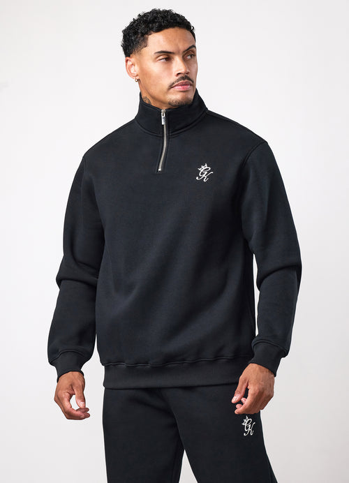 Gym King Fundamental Fleece 1/4 Zip Funnel - Black
