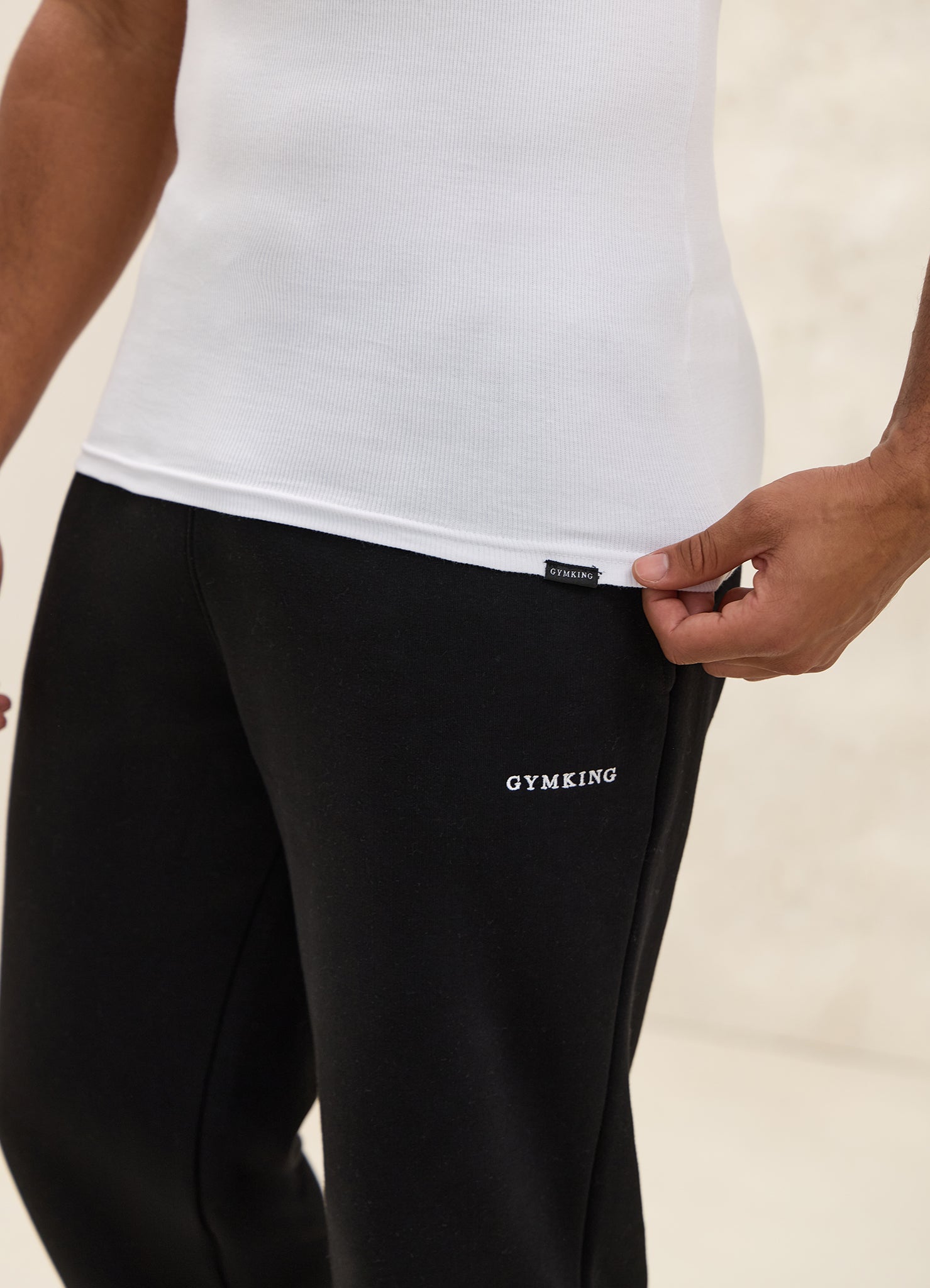 Gym King Fundamental Rib Vest - White