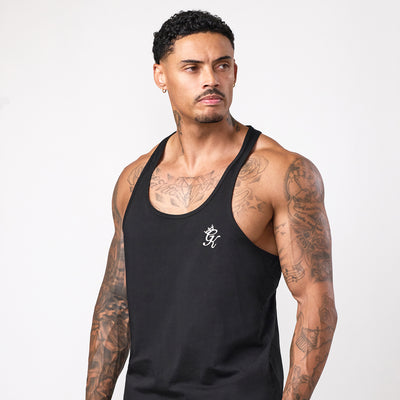 Gym King Fundamental Stringer Jersey Vest - Black