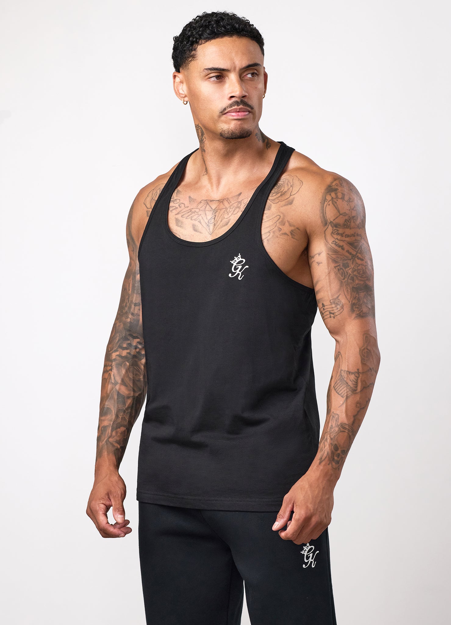 Gym King Fundamental Stringer Jersey Vest - Black