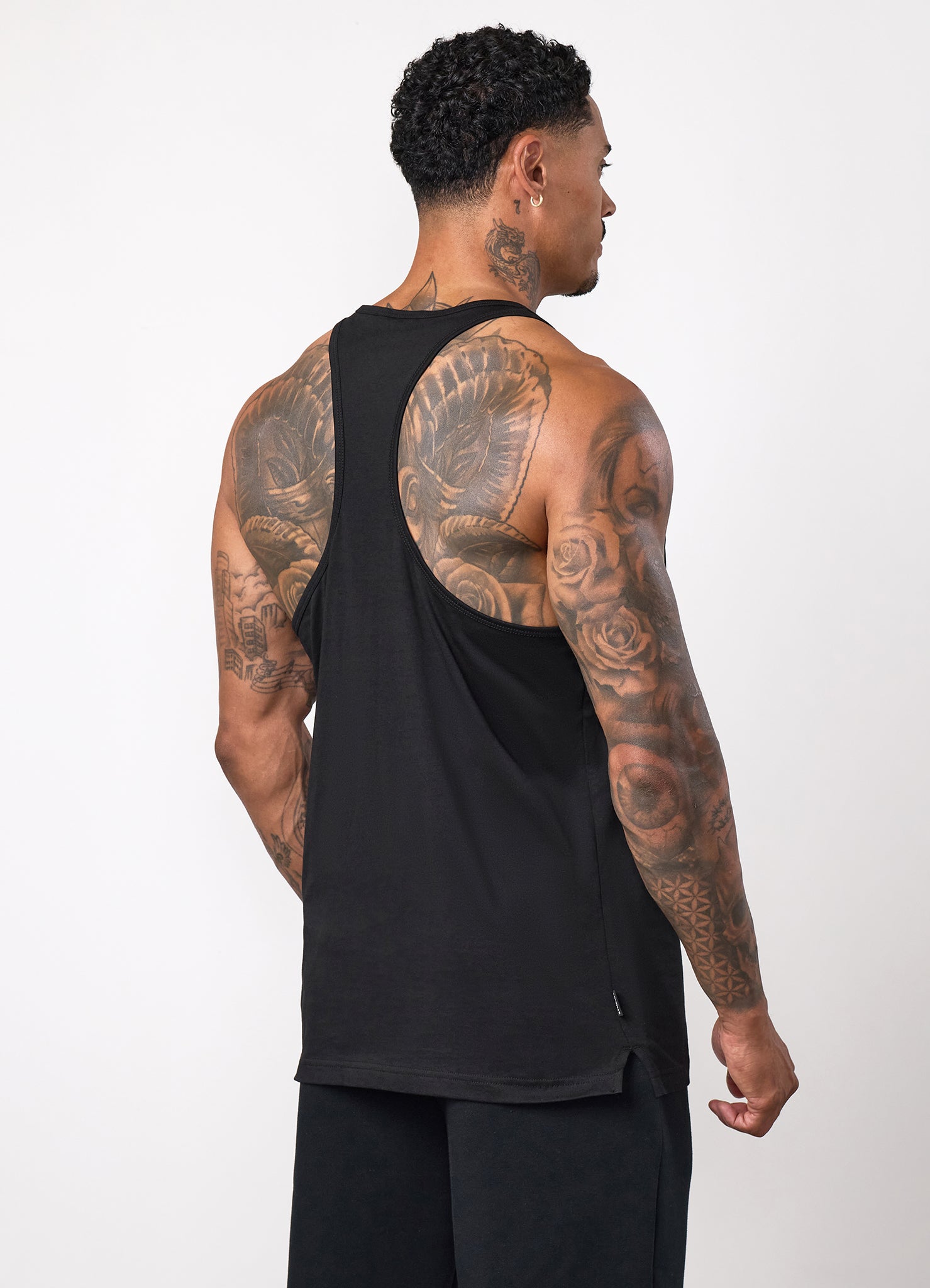 Gym King Fundamental Stringer Jersey Vest - Black