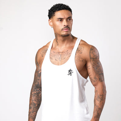 Gym King Fundamental Stringer Jersey Vest - White