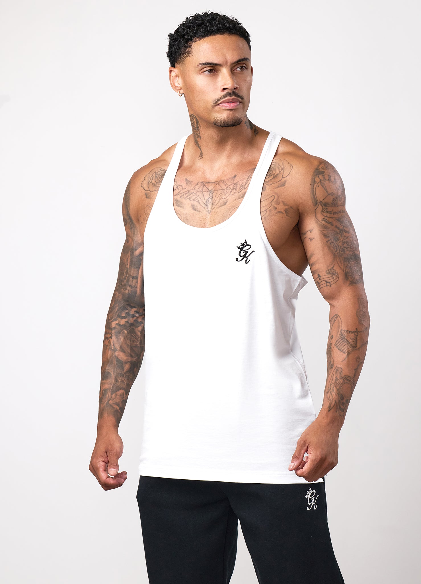 Gym King Fundamental Stringer Jersey Vest - White