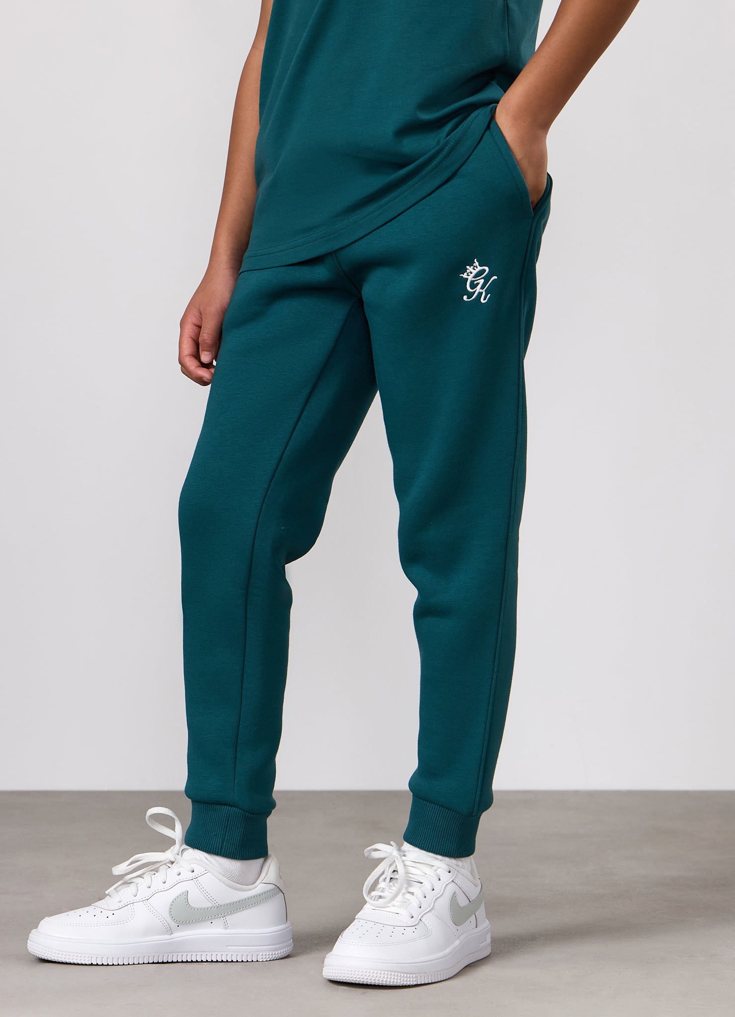 Gym King Kids Fundamental Hood Tracksuit - Storm Teal