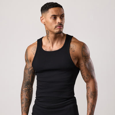 Gym King Fundamental Rib Vest - Black