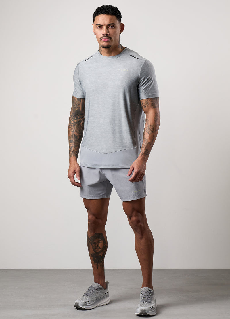 Gym King Fusion Hybrid Tee - Silver Grey