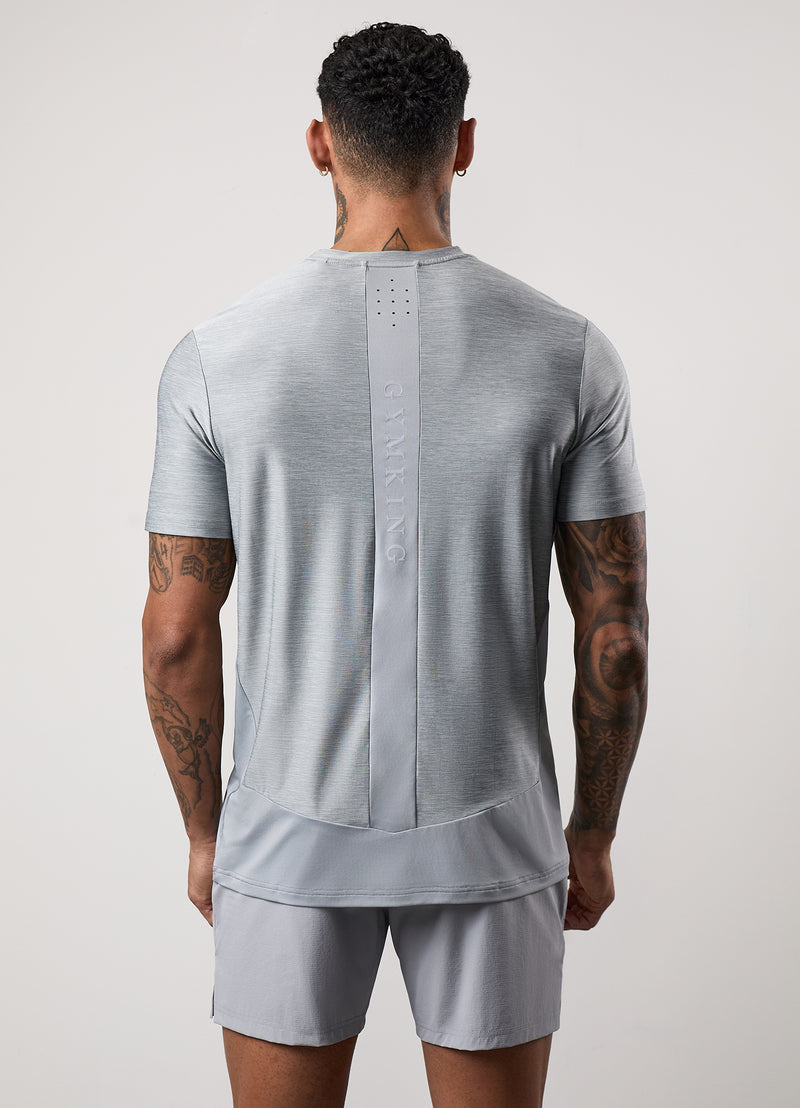 Gym King Fusion Hybrid Tee - Silver Grey