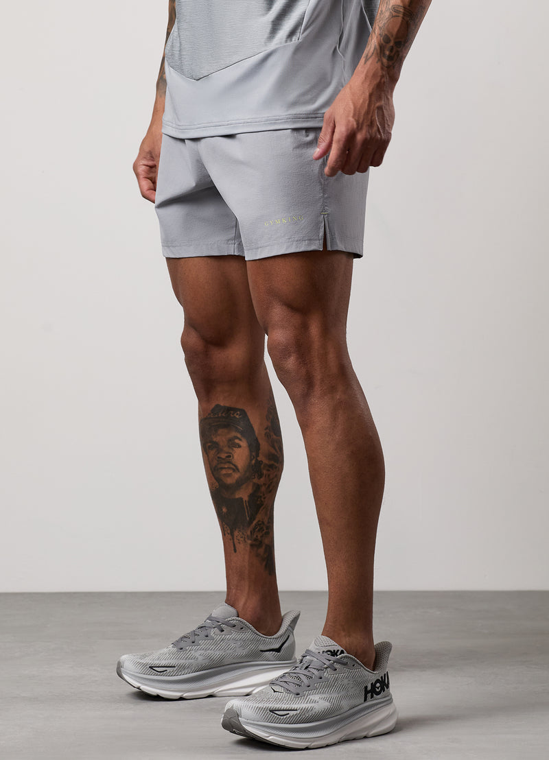 Gym King Fusion Hybrid 5" Short - Silver Grey