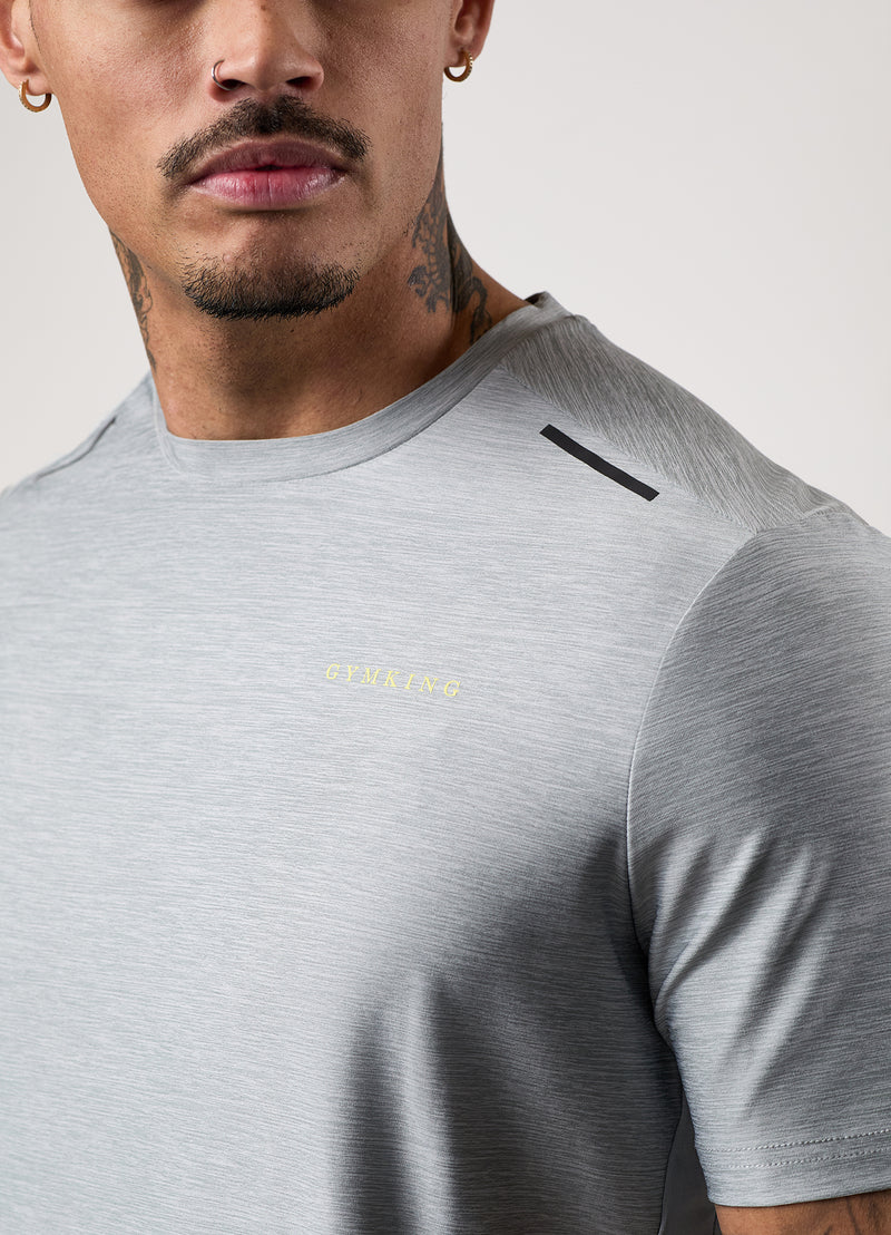 Gym King Fusion Hybrid Tee - Silver Grey