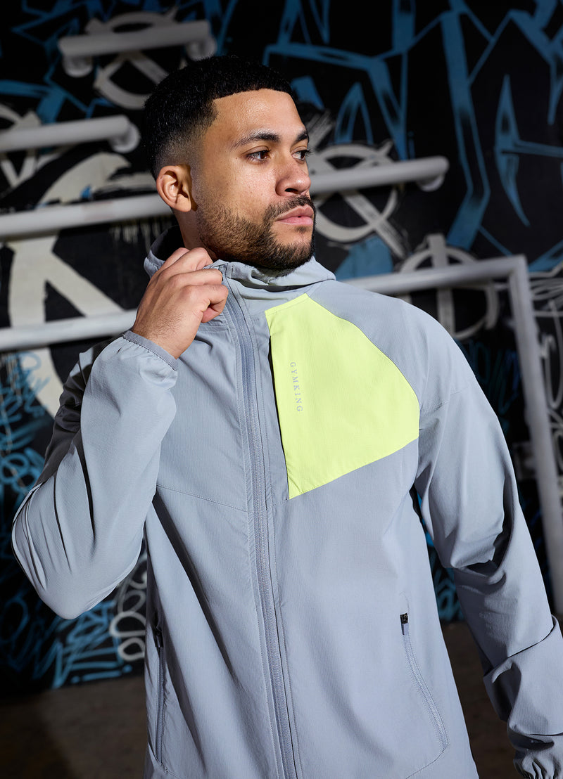 Gym King Fusion Tracksuit Top - Silver Grey