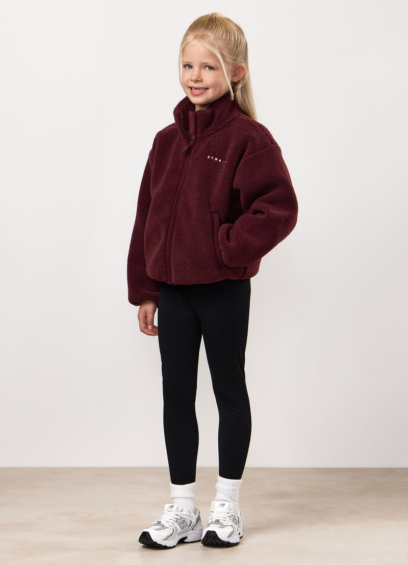 Gym King Kids Full Zip Borg Jacket - Fig