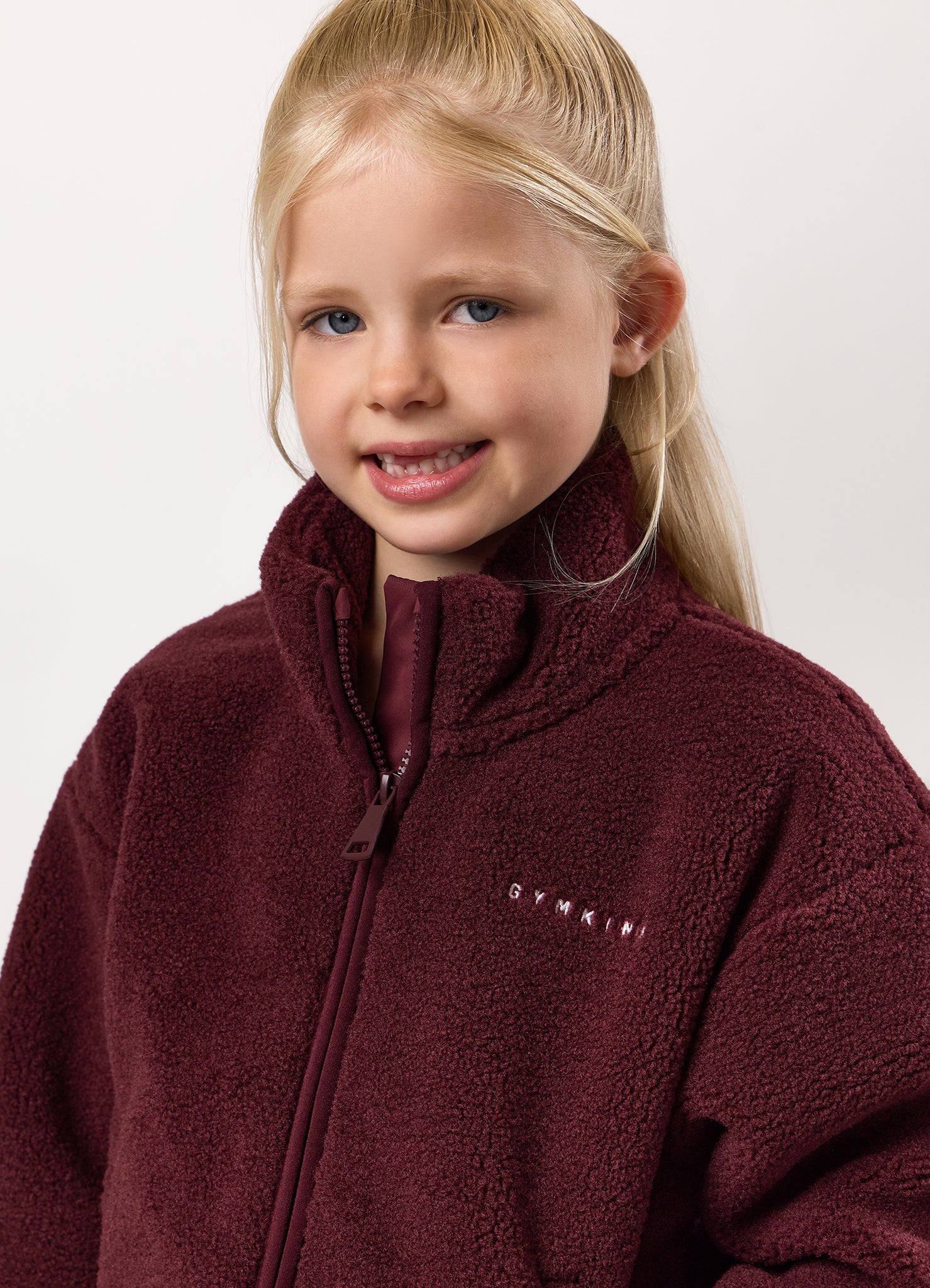 Gym King Kids Full Zip Borg Jacket - Fig