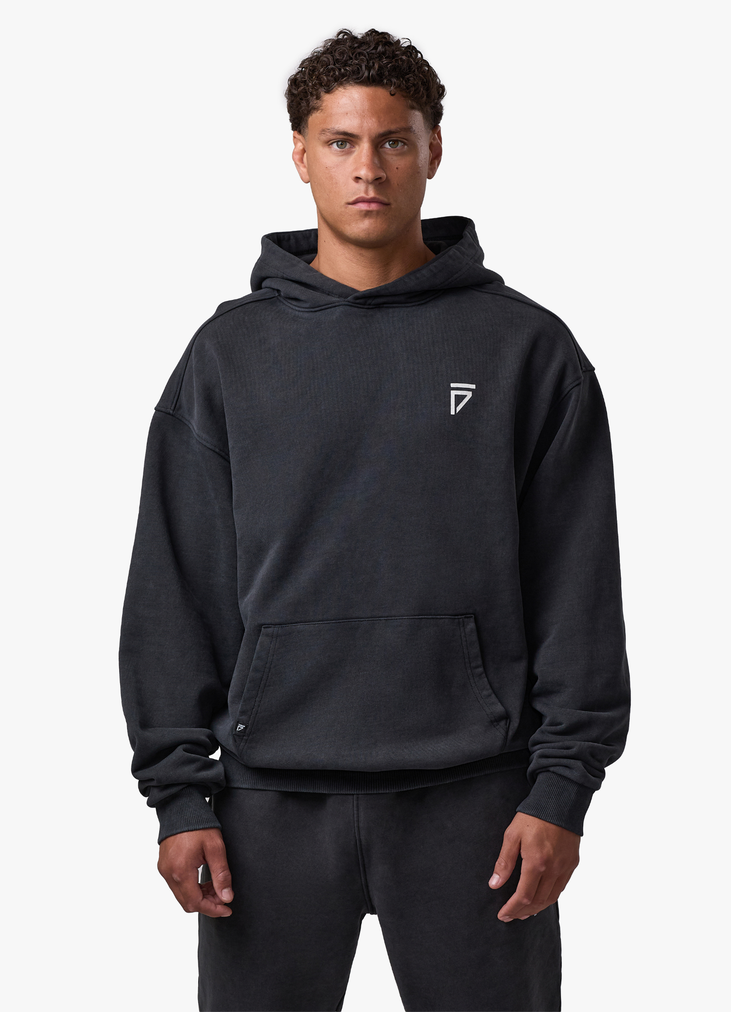 Gym King Fight Division Washed Gothic Hoodie - Vintage Black